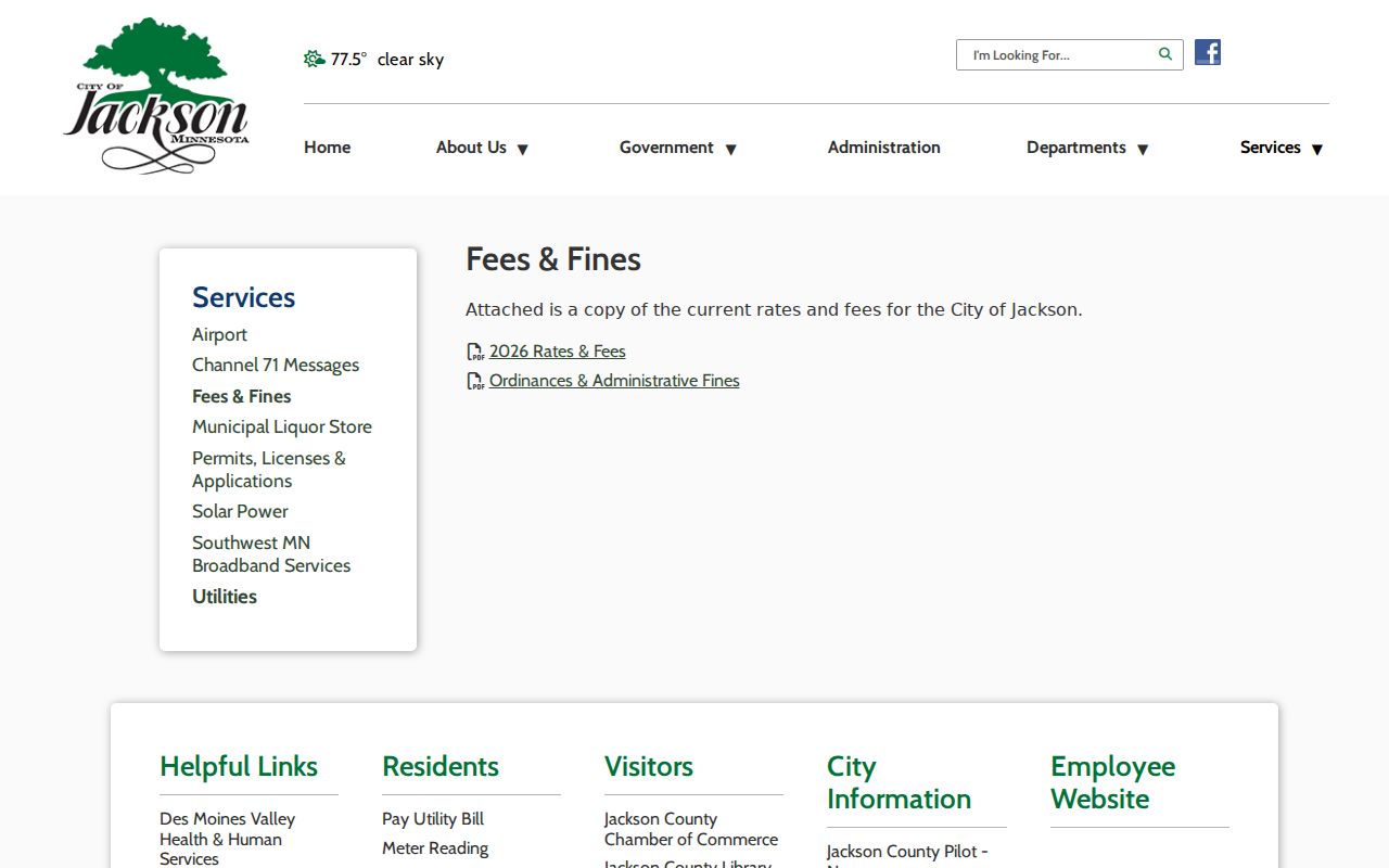 Jackson court record distinction between city fees and court fees