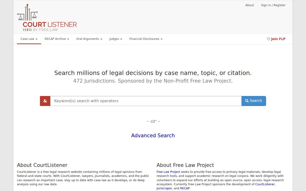 Jackson County court records distinction from CourtListener federal docket access