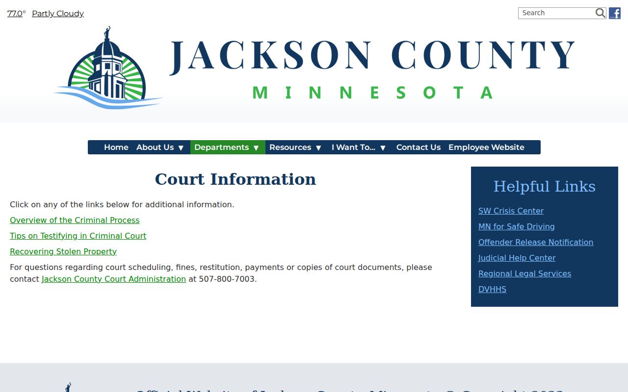 Jackson County court docket Court Administration contact reference